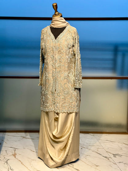 Champagne Pearl Paisley Kurta
