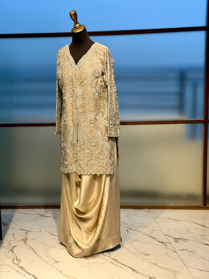 Champagne Pearl Paisley Kurta